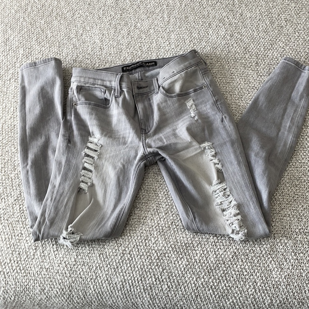 Gray washed distressed Jean. Express. Size 2